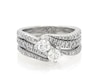 Thumbnail Image 1 of Previously Owned Ever Us Round-Cut Diamond Two-Stone Bridal Set 7/8 ct tw 14K White Gold Size 5.5
