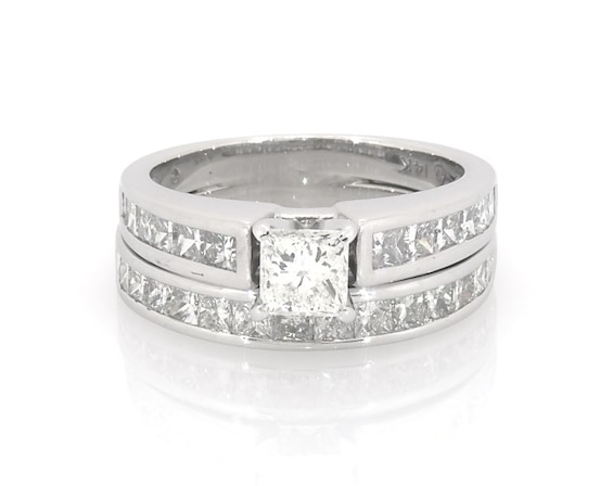 Previously Owned Princess-Cut Diamond Bridal Set 1-7/8 ct tw 14K White Gold Size