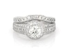 Thumbnail Image 1 of Previously Owned Neil Lane Round-Cut Diamond Halo Bridal Set 1-7/8 ct tw 14K White Gold Size 6.25