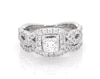 Thumbnail Image 1 of Previously Owned Neil Lane Princess-Cut Halo Diamond Bridal Set 1-1/8 ct tw 14K White Gold Size 4