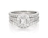 Thumbnail Image 1 of Previously Owned Neil Lane Princess-Cut Diamond Halo Bridal Set 1-1/3 ct tw 14K White Gold Size 6.5