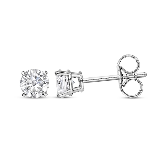 Previously Owned KAY Lab-Grown Diamonds Round-cut Solitaire Stud Earrings 3/4 ct tw 10K White Gold (I/SI2)