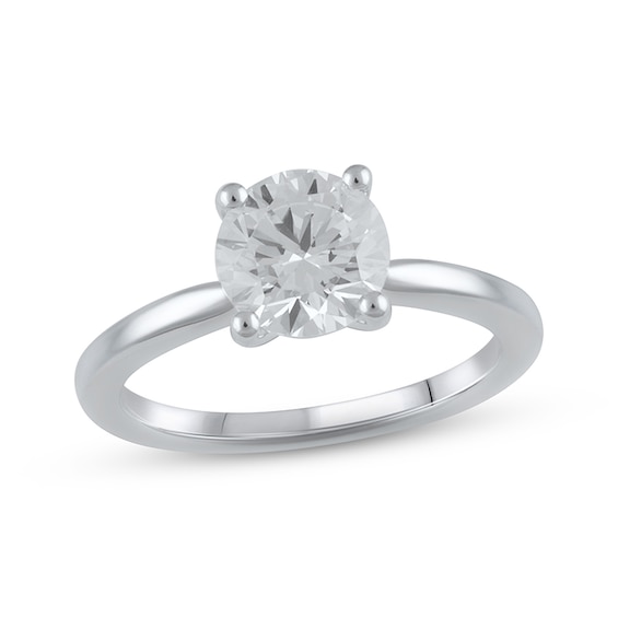 Previously Owned Lab-Grown Diamonds Solitaire Ring 1-1/4 ct tw Round-cut 14K White Gold (F/SI2)