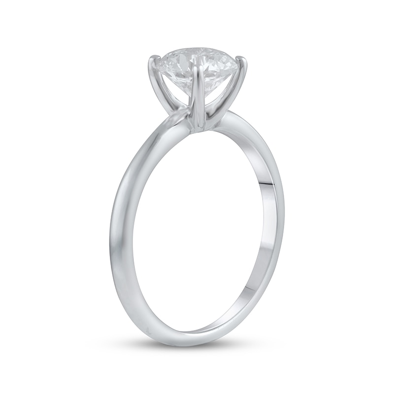 Main Image 2 of Previously Owned Lab-Grown Diamonds Solitaire Ring 1-1/4 ct tw Round-cut 14K White Gold (F/SI2)