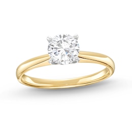 Previously Owned Diamond Solitaire Ring 1 carat Round-cut 14K Yellow Gold (I/I2)