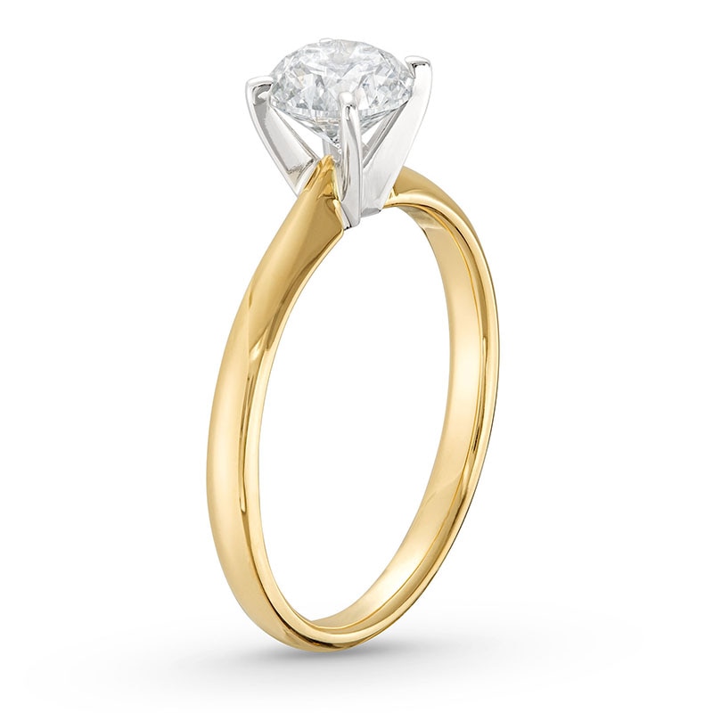 Main Image 2 of Previously Owned Diamond Solitaire Ring 1 carat Round-cut 14K Yellow Gold (I/I2)