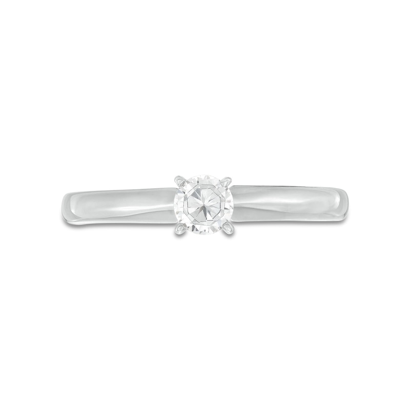 Main Image 4 of Previously Owned Diamond Solitaire Ring 1/4 carat Round-cut 14K White Gold (I/I2)
