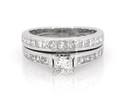 Previously Owned Princess-Cut Diamond Bridal Set 1-7/8 ct tw 14K White Gold Size 6.5