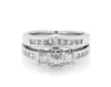 Thumbnail Image 1 of Previously Owned Princess-Cut Diamond Three-Stone Bridal Set 1-1/3 ct tw 14K White Gold Size 6.5