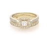 Thumbnail Image 1 of Previously Owned THE LEO Diamond Princess-Cut Halo Bridal Set 7/8 ct tw 14K Yellow Gold Size 6.75