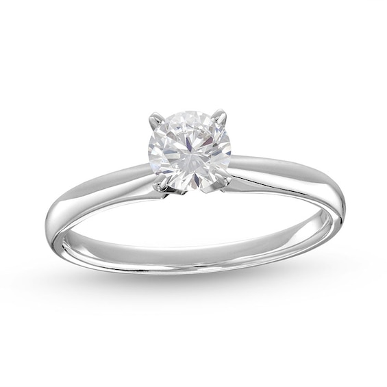 Previously Owned Diamond Solitaire Ring 1/2 carat Round-cut 14K White Gold (I/I2)