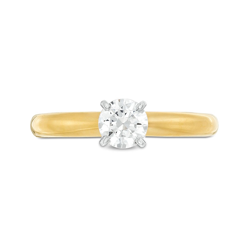 Main Image 3 of Previously Owned Diamond Solitaire Ring 1/2 carat Round-Cut 14K Yellow Gold (I/I2)