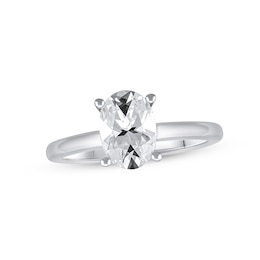 Previously Owned Lab-Grown Diamonds Solitaire Ring 1-1/2 ct tw Oval-cut 14K White Gold (F/VS2)