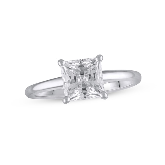 Previously Owned Lab-Grown Diamonds Solitaire Ring 1-1/2 ct tw Princess-cut 14K White Gold (F/VS2)
