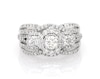 Thumbnail Image 1 of Previously Owned Round-Cut Diamond Three-Stone Bridal Set 1-1/4 ct tw 10K White Gold Size 6