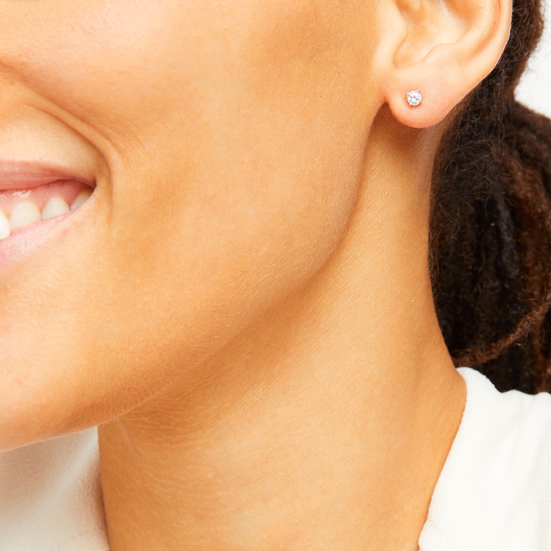 Main Image 2 of Previously Owned Certified Diamond Round-Cut Solitaire Earrings 1/3 ct tw 14K White Gold