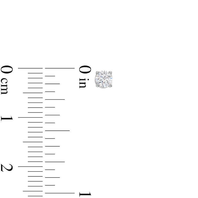 Main Image 3 of Previously Owned Certified Diamond Round-Cut Solitaire Earrings 1/3 ct tw 14K White Gold