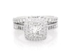 Thumbnail Image 1 of Previously Owned Neil Lane Princess-Cut Diamond Double Halo Bridal Set 2 ct tw 14K White Gold Size 6.5
