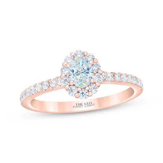 Previously Owned THE LEO First Light Diamond Oval-Cut Engagement Ring 3/4 ct tw 14K Rose Gold