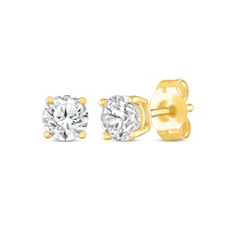 Previously Owned Diamond Solitaire Earrings 1/2 ct tw Round-cut 14K Yellow Gold (I/I2)