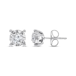 Previously Owned Radiant Reflections 1/2 ct tw Diamonds 10K White Gold Solitaire Earrings (J/I3)