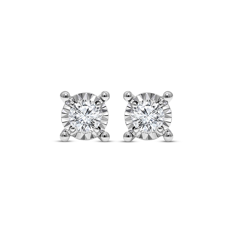 Main Image 2 of Previously Owned Radiant Reflections Diamond Solitaire Earrings 3/8 ct tw 10K Round-cut White Gold (J/I3)