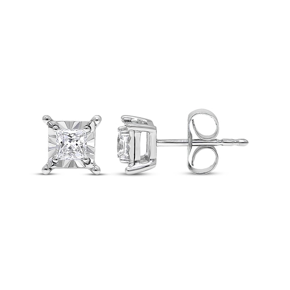 Previously Owned Radiant Reflections 1/3 ct tw Diamonds Sterling Silver Solitaire Earrings (J/I3)