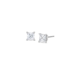 Previously Owned Certified Diamond Solitaire Earrings 1/4 ct tw Round-cut 14K White Gold (J/I1)