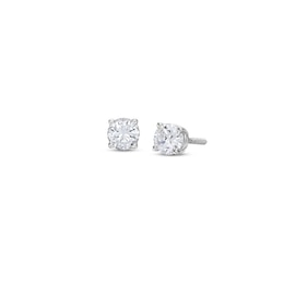 Previously Owned Certified Diamond Solitaire Earrings 1/2 ct tw Round-cut 14K White Gold (J/I1)