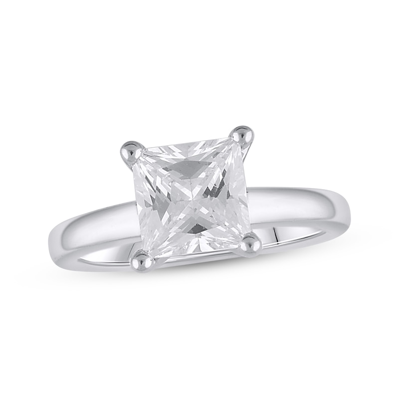 Main Image 1 of Previously Owned Lab-Grown Diamonds Princess-Cut Solitaire Engagement Ring 2 ct tw 14K White Gold (F/SI2)
