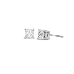 Previously Owned KAY Lab-Grown Diamonds Princess-Cut Solitaire Stud Earrings 1 ct tw 14K White Gold (F/VS2)