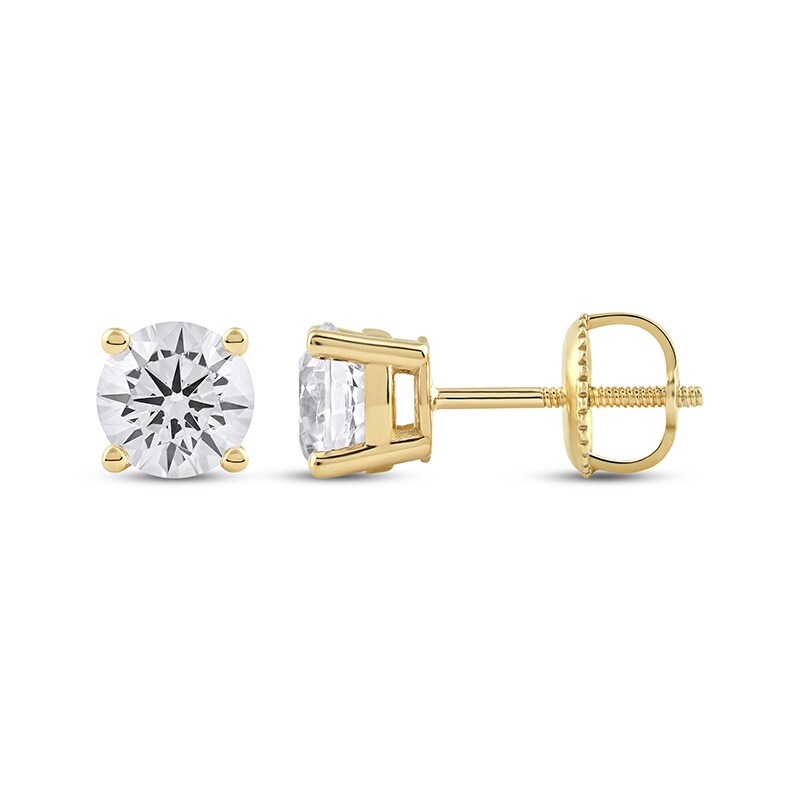 Main Image 3 of Previously Owned KAY Lab-Grown Diamonds Round-Cut Solitaire Stud Earrings 1-1/2 ct tw 14K Yellow Gold (F/VS2)