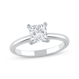 Previously Owned Lab-Grown Diamonds by KAY Princess-Cut Solitaire Engagement Ring 1-1/4 ct tw 14K White Gold (I/SI2)