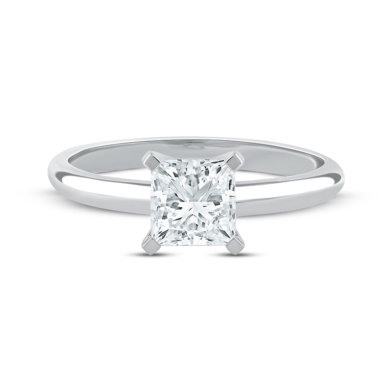 Main Image 3 of Previously Owned Lab-Grown Diamonds by KAY Princess-Cut Solitaire Engagement Ring 1-1/4 ct tw 14K White Gold (I/SI2)
