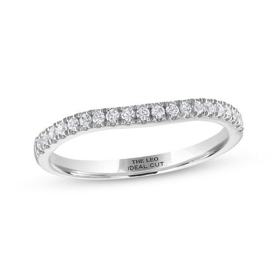 Previously Owned THE LEO Ideal Cut Round Diamond Wedding Band 1/5 ct tw 14K White Gold