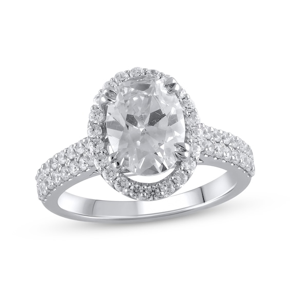 Previously Owned Lab-Grown Diamonds Oval-Cut Engagement Ring 2-1/2 ct tw 14K White Gold