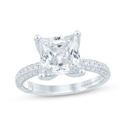 Previously Owned Monique Lhuillier Bliss Princess-Cut Lab-Grown Diamond Engagement Ring 3-5/8 ct tw 18K White Gold