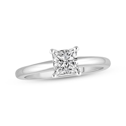 Previously Owned Lab-Grown Diamonds Princess-Cut Solitaire Engagement Ring 3/4 ct tw 14K White Gold (F/SI2)
