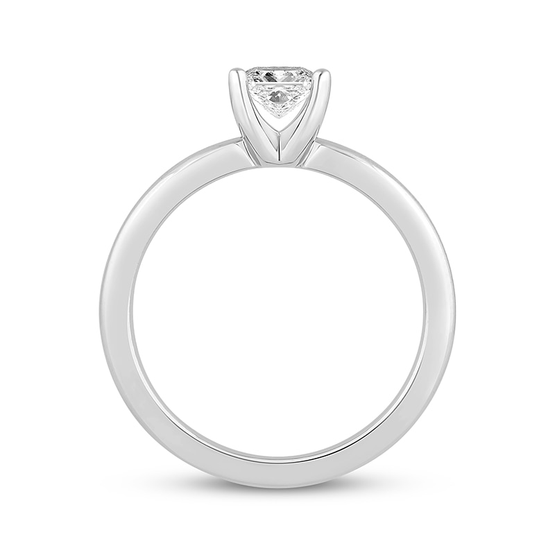 Main Image 3 of Previously Owned Lab-Grown Diamonds Princess-Cut Solitaire Engagement Ring 3/4 ct tw 14K White Gold (F/SI2)