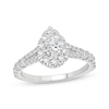 Thumbnail Image 1 of Previously Owned Lab-Grown Diamonds Pear-Shaped Halo Engagement Ring 1 ct tw 14K White Gold