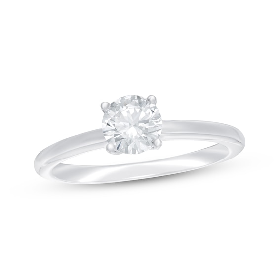 Previously Owned Round-Cut Lab-Grown Diamond Solitaire Engagement Ring 3/4 ct tw 14K White Gold (F/SI2)