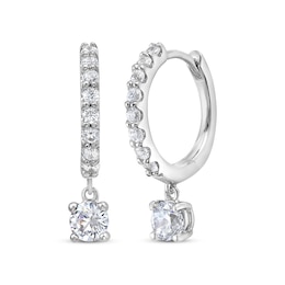 Previously Owned KAY Lab-Grown Diamonds Dangle Hoop Earrings 1 ct tw 10K White Gold