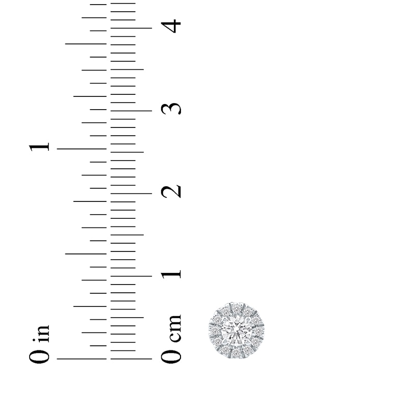 Main Image 6 of Previously Owned KAY Lab-Grown Diamonds Halo Stud Earrings 1/2 ct tw 14K White Gold (F/SI2)