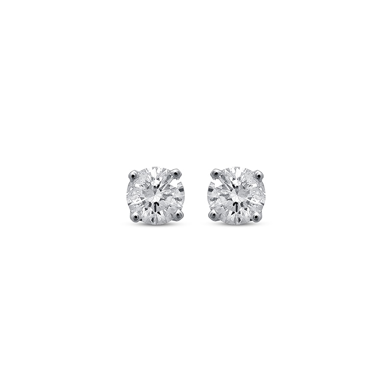 Main Image 2 of Previously Owned Certified Diamond Round-cut Solitaire Earrings 1/2 ct tw 14K White Gold