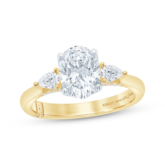 Previously Owned Monique Lhuillier Bliss Oval-Cut Lab-Grown Diamond Engagement Ring 2-3/8 ct tw 18K Two-Tone Gold