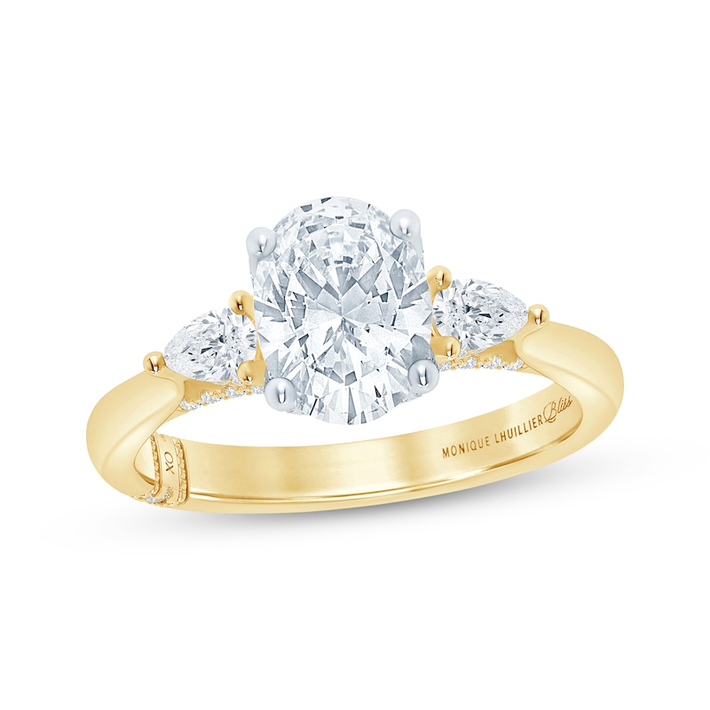 Main Image 1 of Previously Owned Monique Lhuillier Bliss Oval-Cut Lab-Grown Diamond Engagement Ring 2-3/8 ct tw 18K Two-Tone Gold