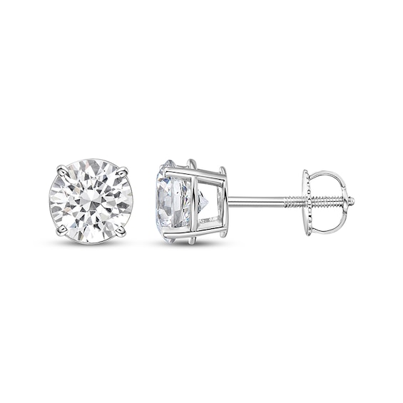 Previously Owned KAY Lab-Grown Diamonds Round-Cut Solitaire Stud Earrings 2-1/2 ct tw 14K White Gold (I/SI2