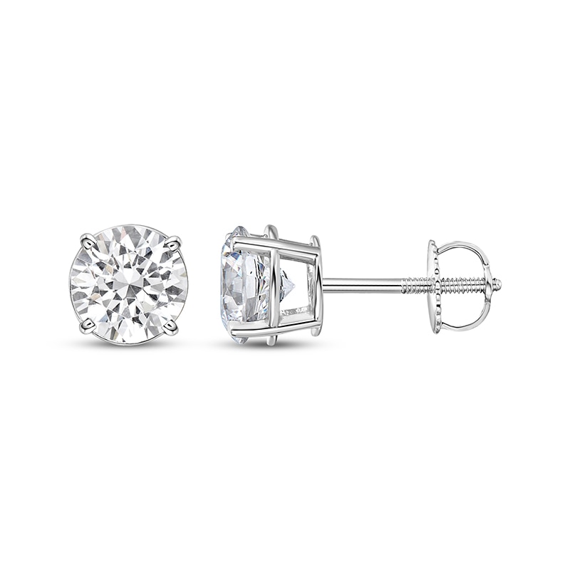 Main Image 1 of Previously Owned KAY Lab-Grown Diamonds Round-Cut Solitaire Stud Earrings 2-1/2 ct tw 14K White Gold (I/SI2)