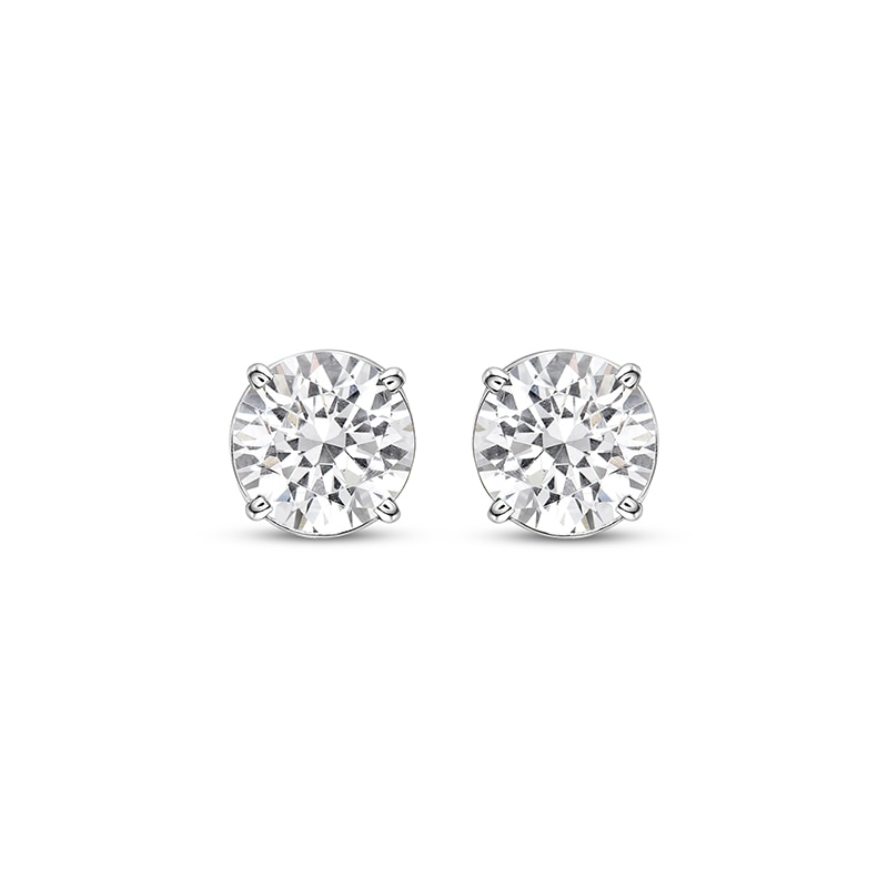 Main Image 2 of Previously Owned KAY Lab-Grown Diamonds Round-Cut Solitaire Stud Earrings 2-1/2 ct tw 14K White Gold (I/SI2)