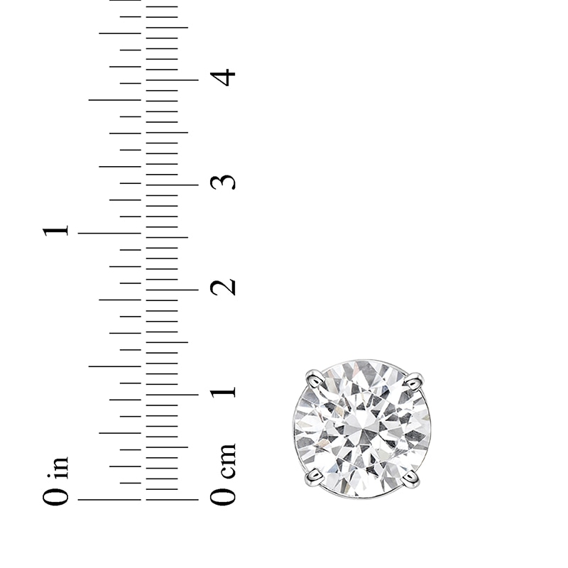 Main Image 4 of Previously Owned KAY Lab-Grown Diamonds Round-Cut Solitaire Stud Earrings 2-1/2 ct tw 14K White Gold (I/SI2)